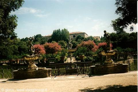 Baroque fountains and statues in the Boboli Gardens, Florence