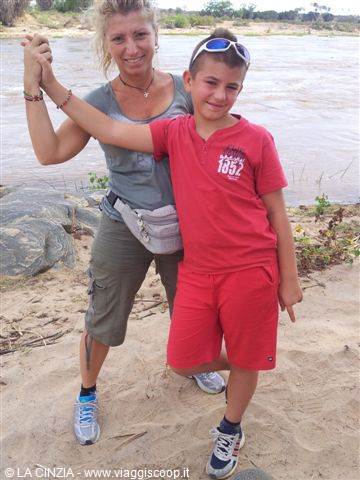 ANDREA AND HIS MOM CINZIA AT HIPPO POINT IN TSAVO EAST