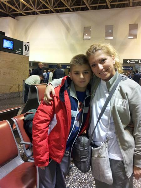 Cinzia and Andrea at Malpensa