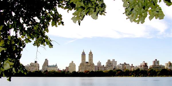 View of the Dakota apartment from Central Park