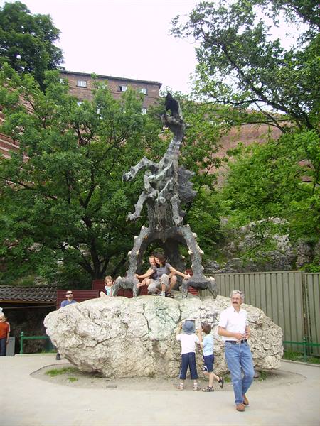 The castle dragon at the cave exit - Krakow