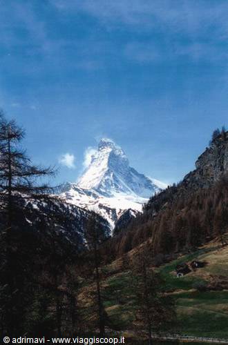 view of the Matterhorn from Zermatt