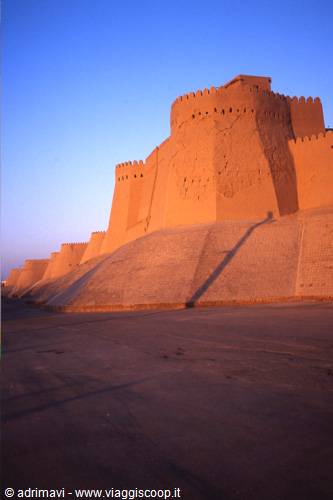 Khiva - walls at sunset