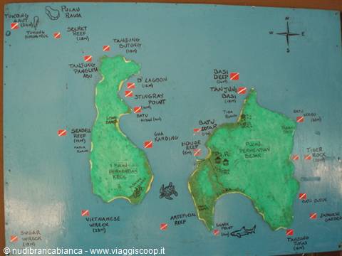 Dive sites of the Perhentian islands