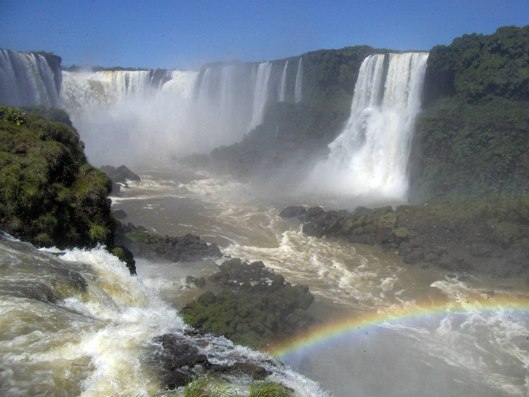 The waterfall complex seen from the Brazilian side