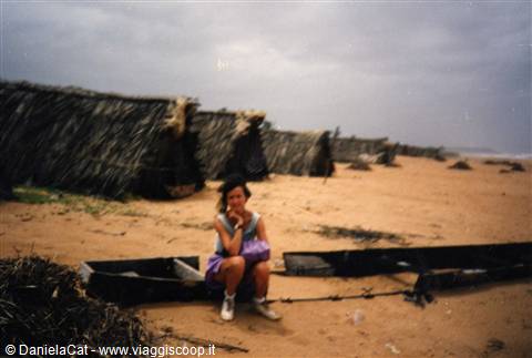 Along the beach the boats turned into dwellings