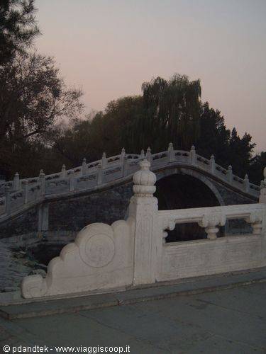 Carved white marble bridge in Beijing's Beihai Park