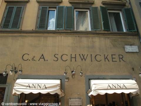 C. & A. Schwicker sign above the Anna shops in Florence