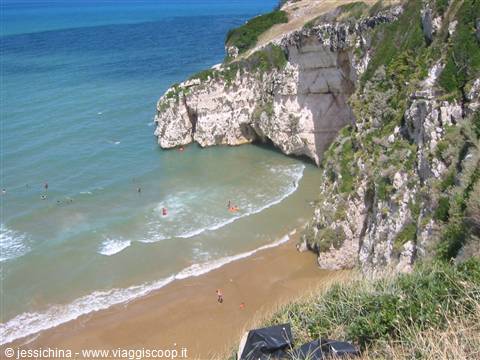 Swimmers in turquoise water beneath limestone cliffs and a sea cave