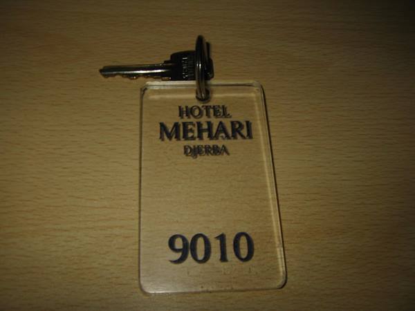 Key with transparent keychain from Hotel Mehari in Djerba, room 9010