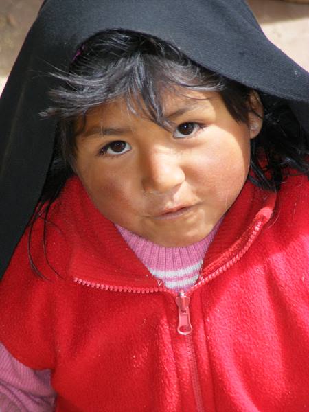 girl on lake Titicaca