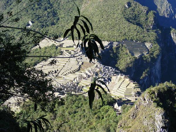 the Machu Picchu from above