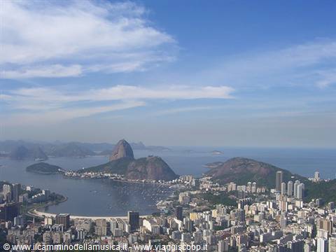 Sugarloaf Mountain above Botafogo Bay in Rio de Janeiro