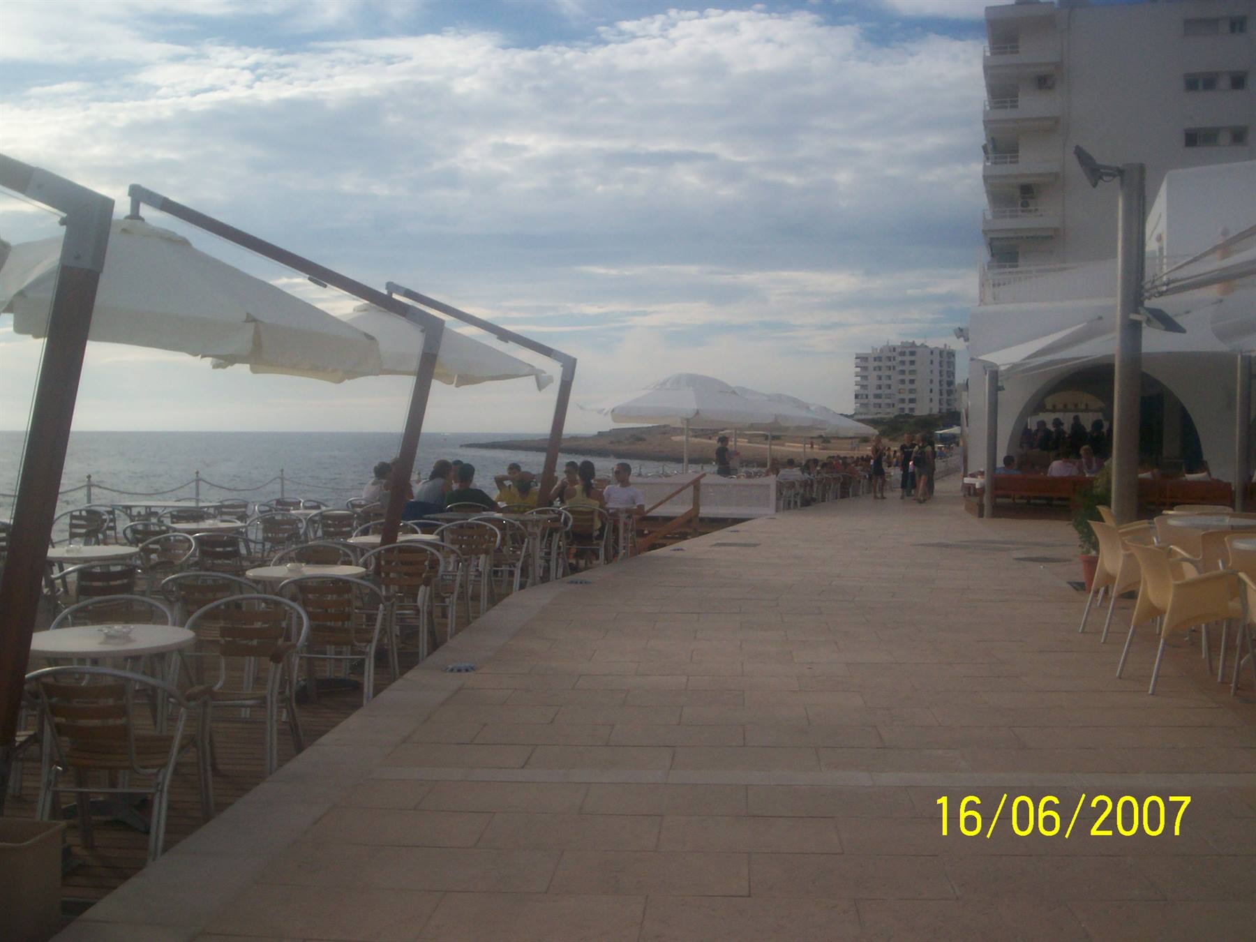 ON OUR ARRIVAL ON THE PROMENADE OF SANT ANTONI AT SEVEN IN THE EVENING