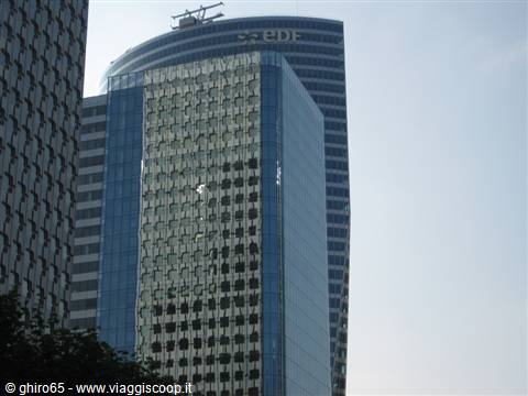 Glass skyscrapers at La Défense, EDF tower in the background
