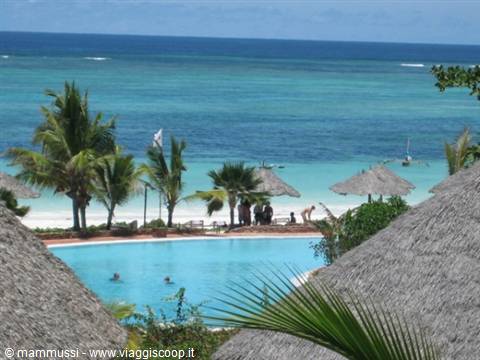 Zanzibar - Dongwe Village - View from above of the pool, beach and sea