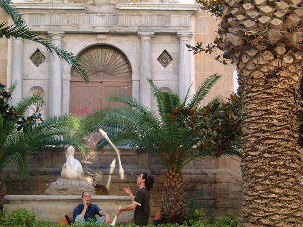jugglers through the streets of Trapani