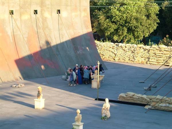 Performance of the tragedy 'Seven against Thebes' in the Greek theatre