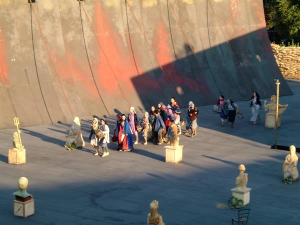 Performance of the tragedy 'Seven against Thebes' in the Greek theatre