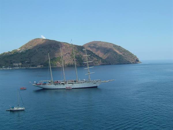 Panorama from the island of Lipari