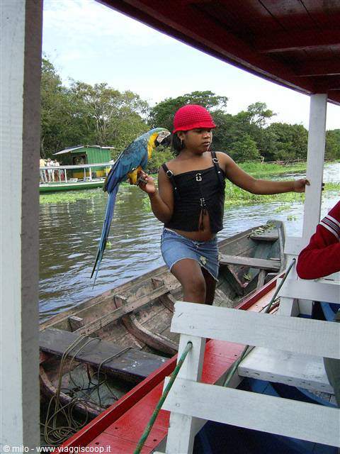 girl with parrot