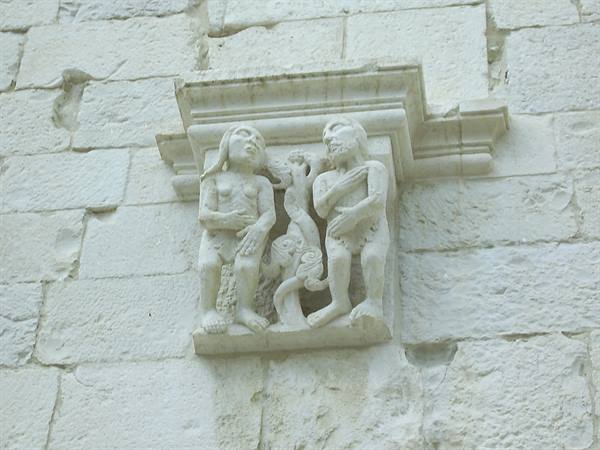 Adam and Eve, detail of Trani castle