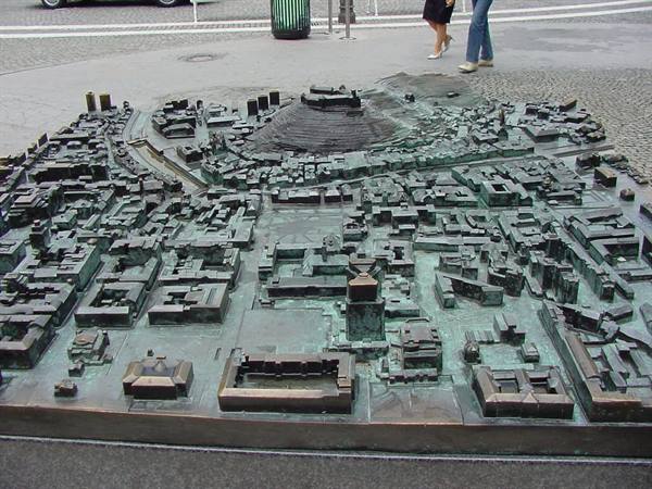 Bronze model of Zagreb city center embedded in the pavement