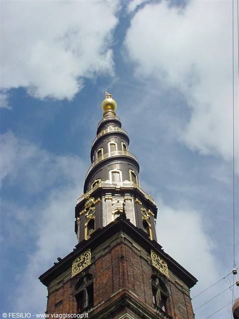 The spiral spire of the Church of Our Saviour in Copenhagen