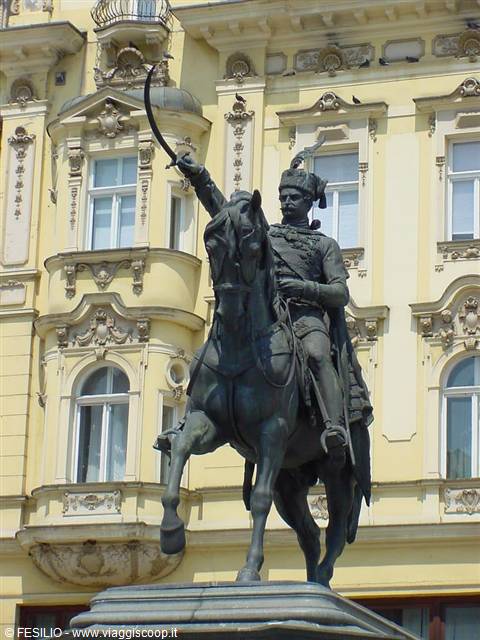 Bronze equestrian statue of Ban Jelačić raising his saber, Zagreb