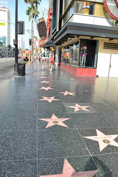 Walking along the Walk of Fame