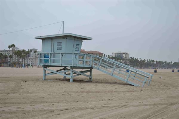 The legendary Baywatch lifeguard towers made famous by the curvaceous Pamela Anderson