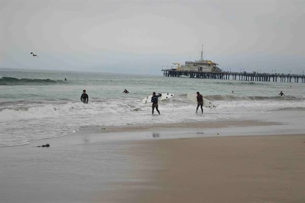 Surfers in Santa Monica