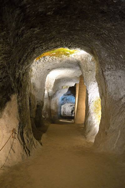 The underground city, carved into the tuff