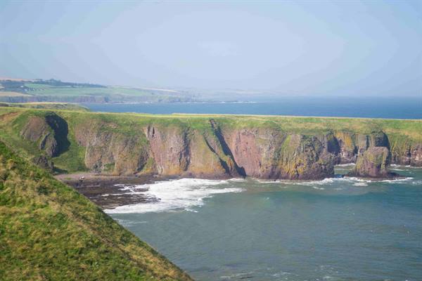 The steep sheer cliffs of Dunnottar