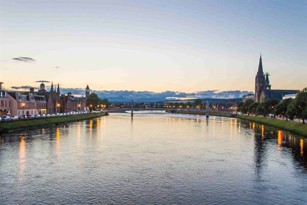 The River Ness that cuts through the city