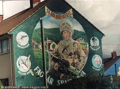 Belfast, murals in the catholic Falls Road area