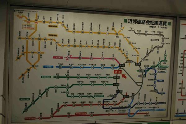 Map of Tokyo local trains