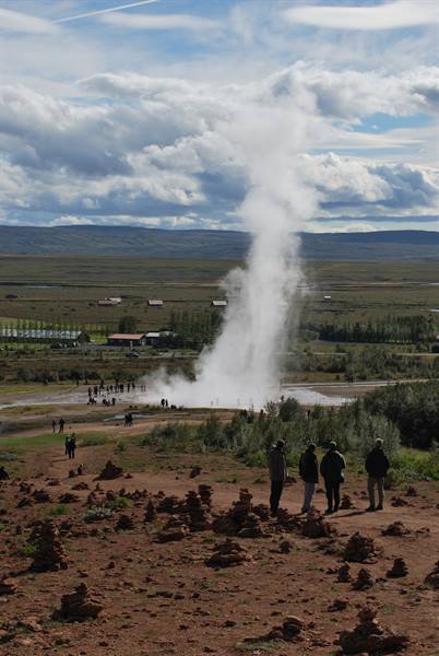 The puff of steam from Strokkur