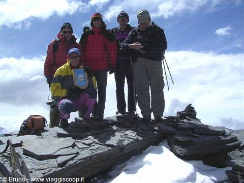 At the summit of the Chacaltaya (5395 m)
