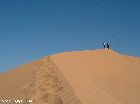 On the dunes at the end of the trek