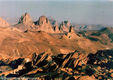 Sunset over the Hoggar mountains