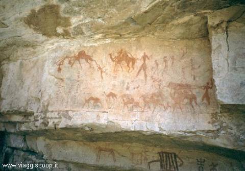 Rock paintings on the Tassili