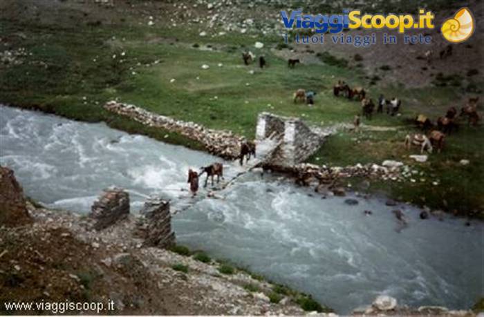 Crossing a bridge in the Zanskar Valley