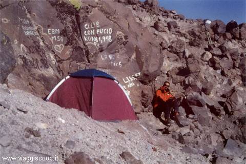 The camp for the climb to the Misti Volcano