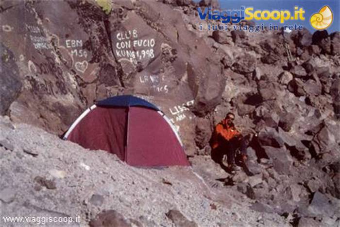 The camp for the climb to the Misti Volcano