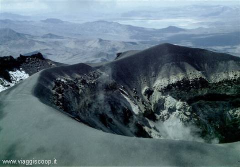 The crater of the Misti Volcano