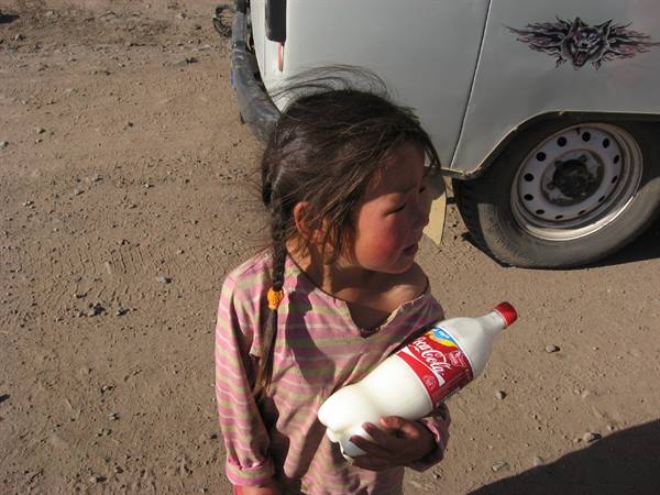 Selling milk along the road