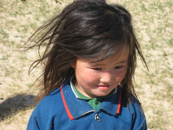 Face of a Mongolian girl
