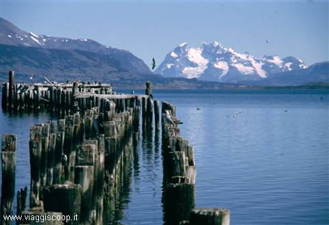 Puerto Natales with Cerro Balmaceda in the background