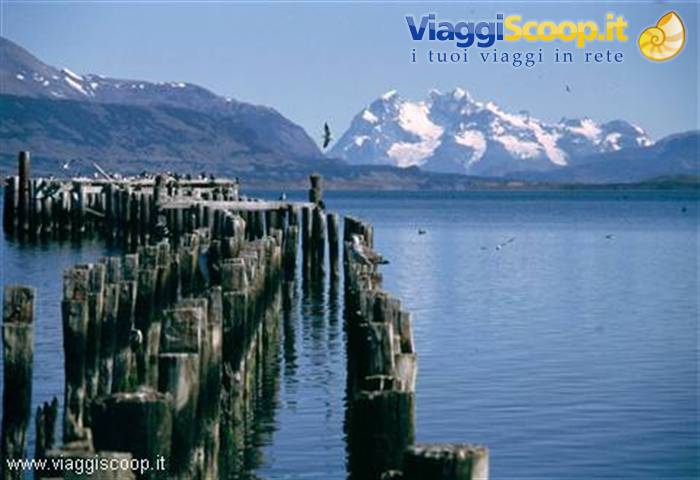 Puerto Natales with Cerro Balmaceda in the background